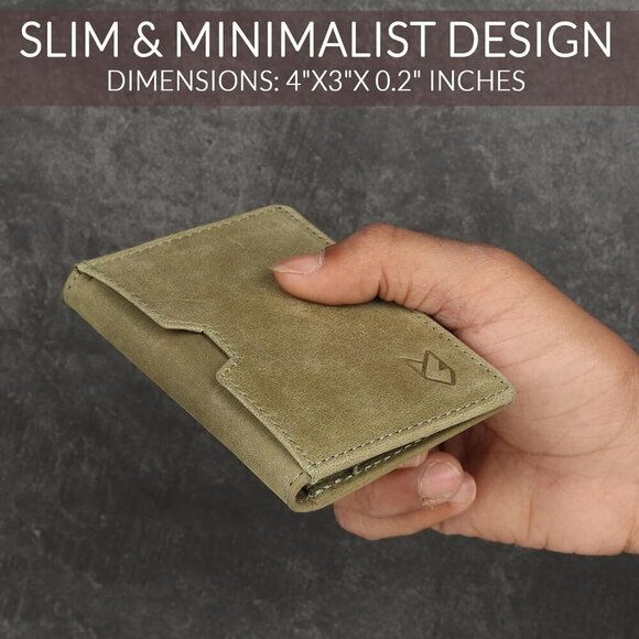 Credit Card Holder Wallet for Men Thin Bifold RFID Slim Trendy Front Pocket - Picture 3 of 7